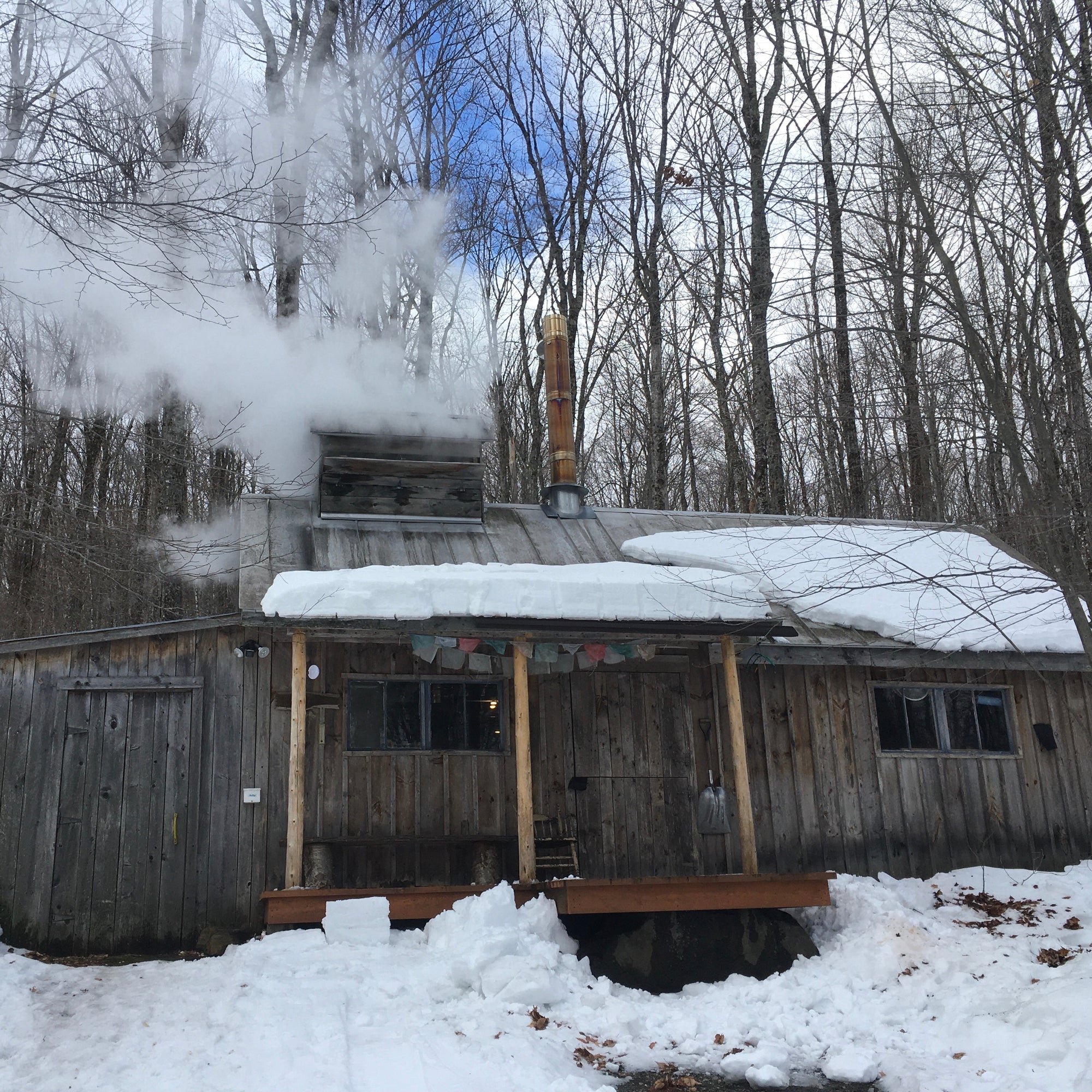 steam coming from sugarhouse